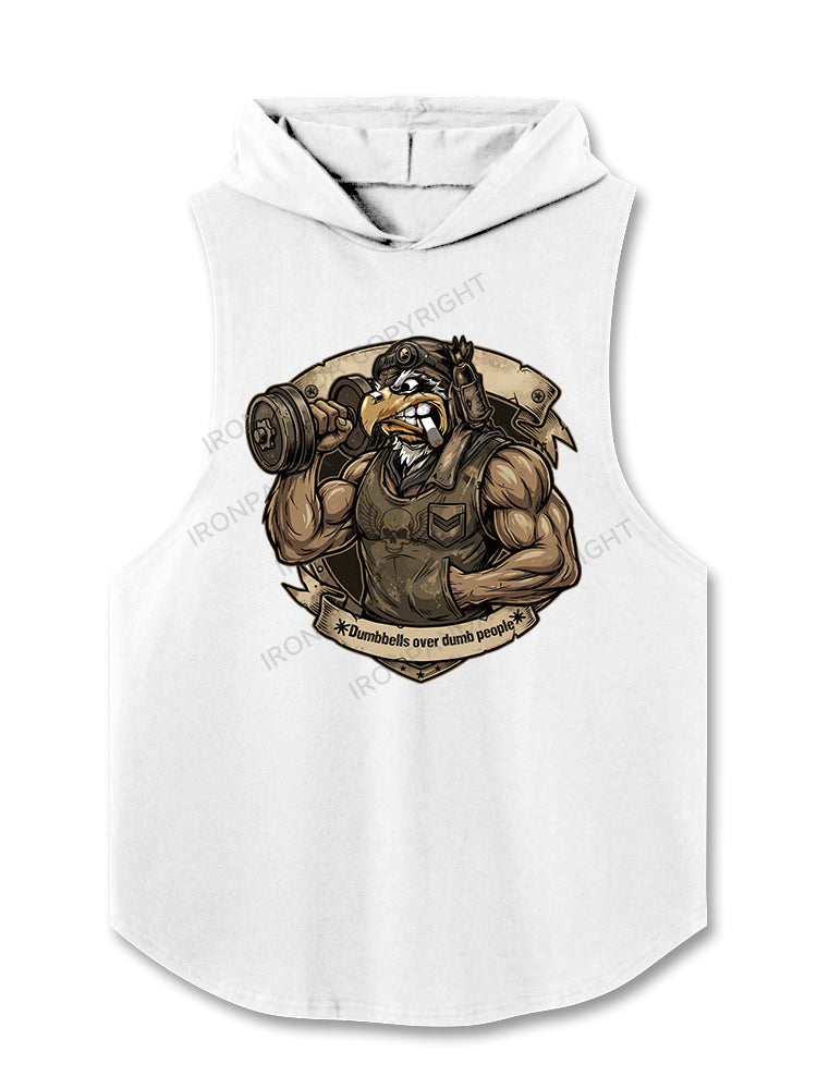 Dumbbells Over Dumb People Eagle Hooded Tank