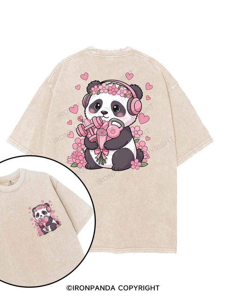 Panda Gains printed Gym Shirt