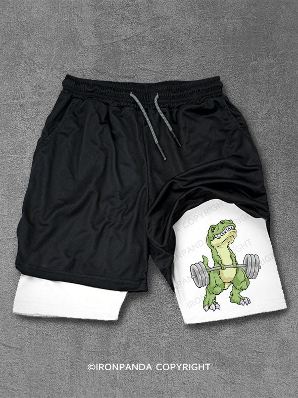 Weightlifting Dinosaur Performance Training Shorts