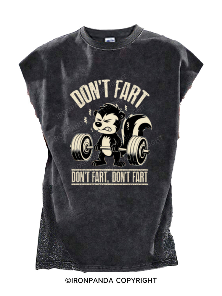 Don't Fart, Don't Fart Funny Animal Cut Off Tank