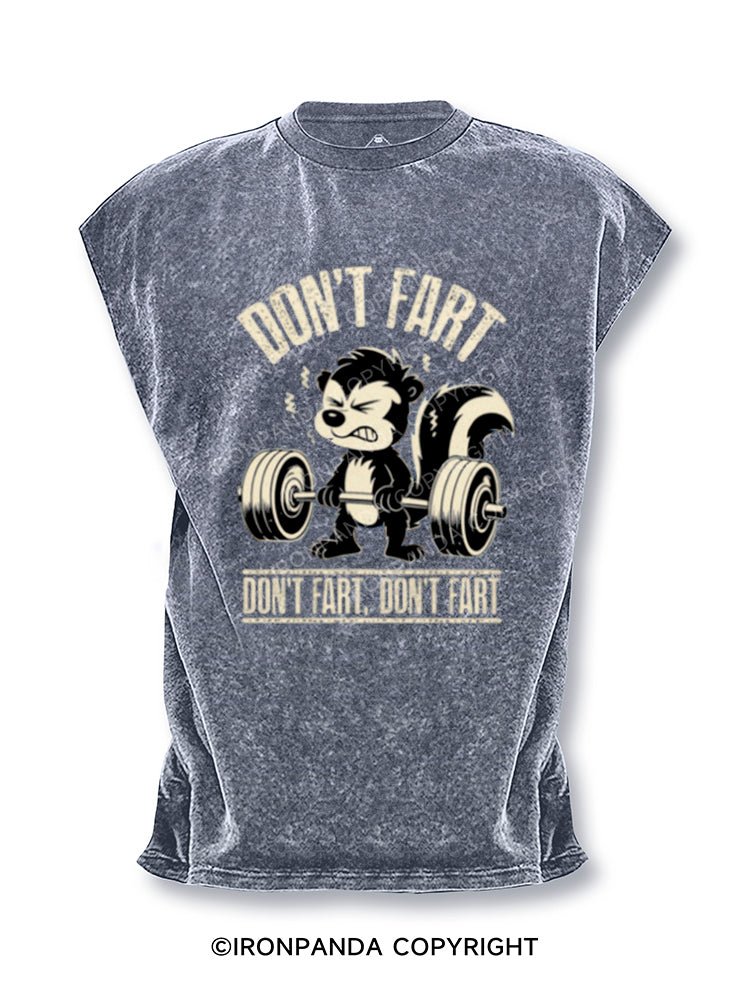 Don't Fart, Don't Fart Funny Animal Cut Off Tank