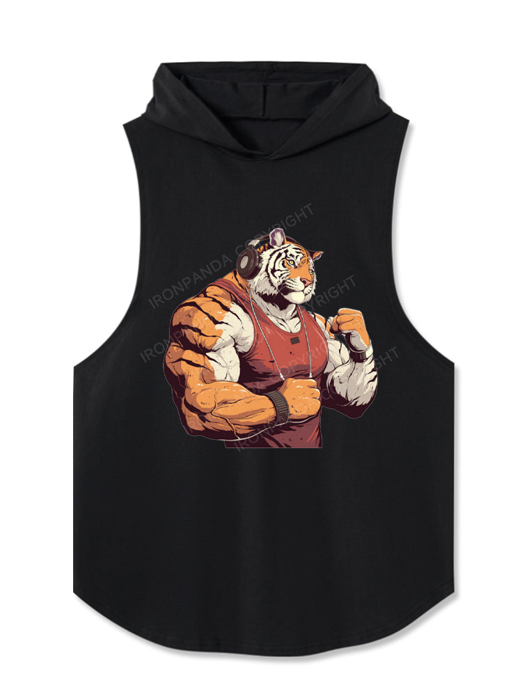 tiger bodybuilder Hooded Tank
