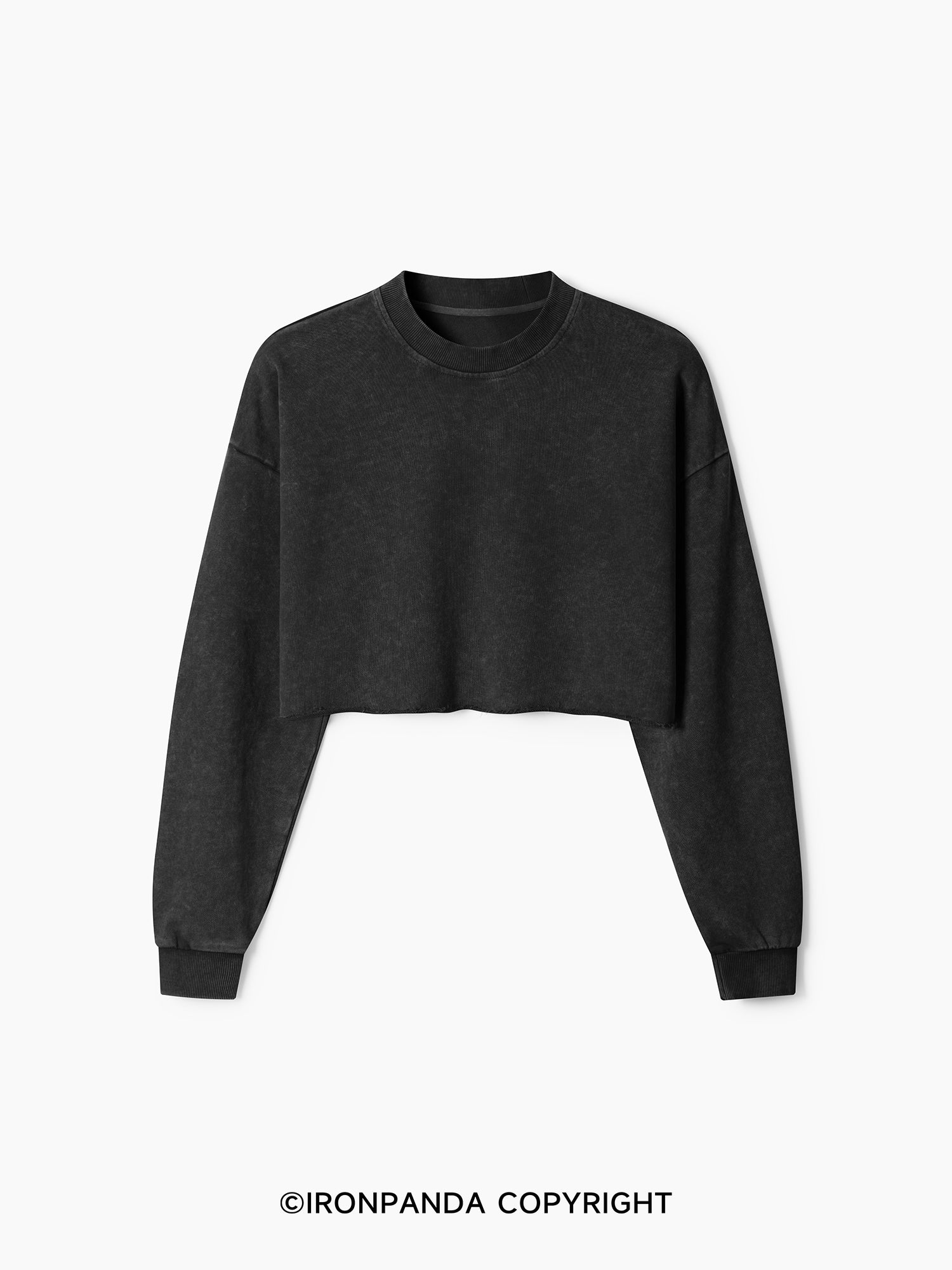 Basic Washed Long-Sleeve Crop Top