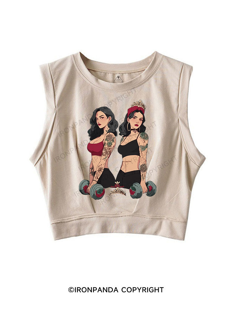 GYM GIRL SLEEVELESS CROP TOPS