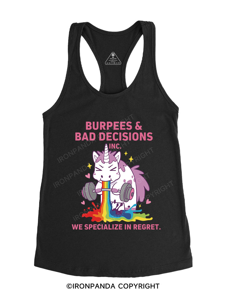 BURPEES & BAD DECISIONS Gym Racerback Tank