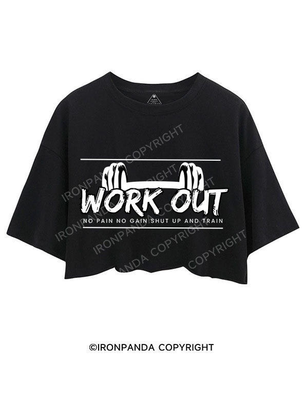 WORKOUT NO PAIN NO GAIN CROP TOPS