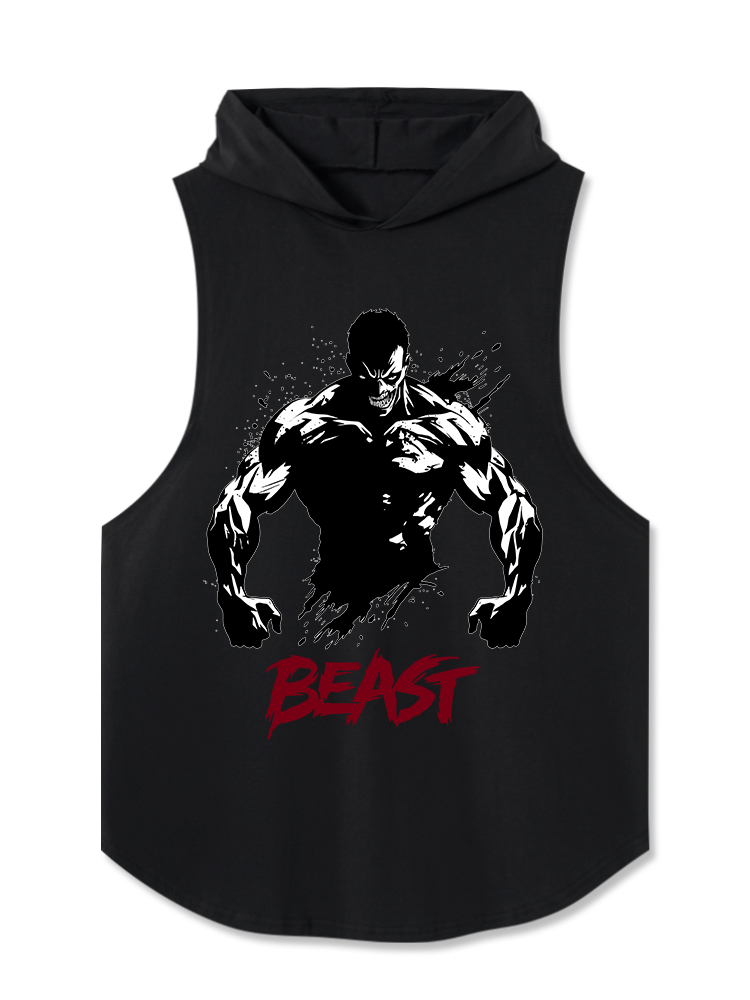 beast men Skull Hooded Tank