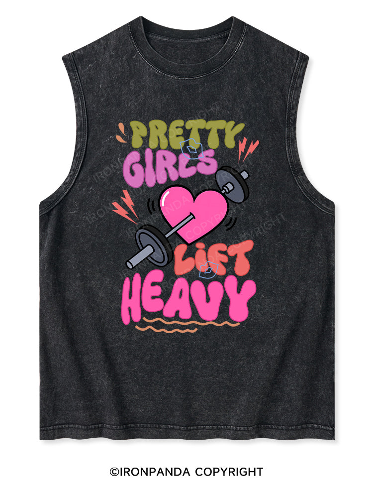 PRETTY GIRLS LIFT HEAVY Washed Tank