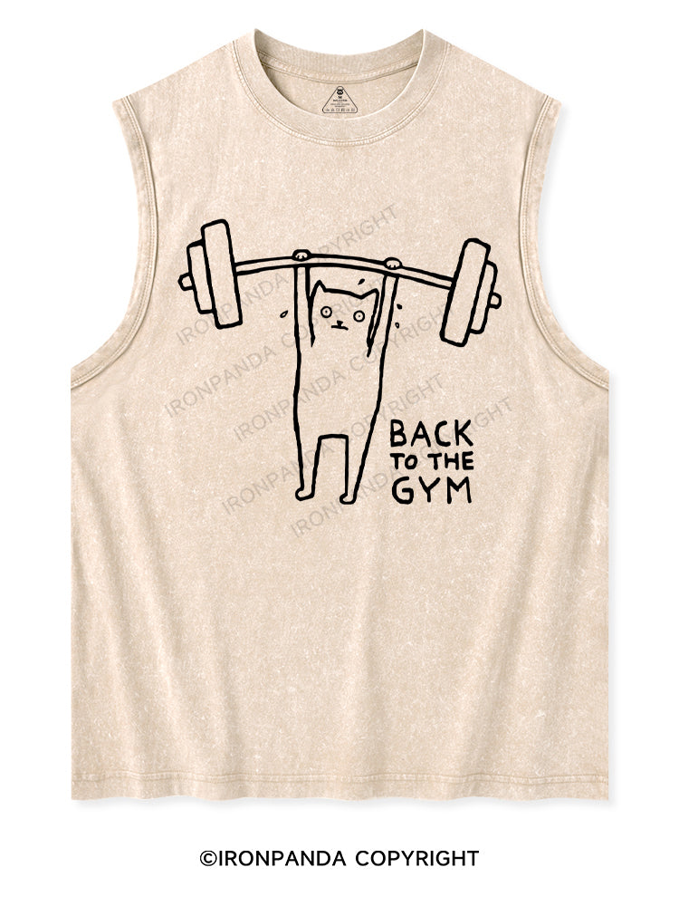 BACK TO THE GYM CAT Washed Tank