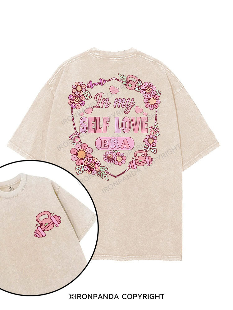 IN MY SELF LOVE ERA printed Gym Shirt