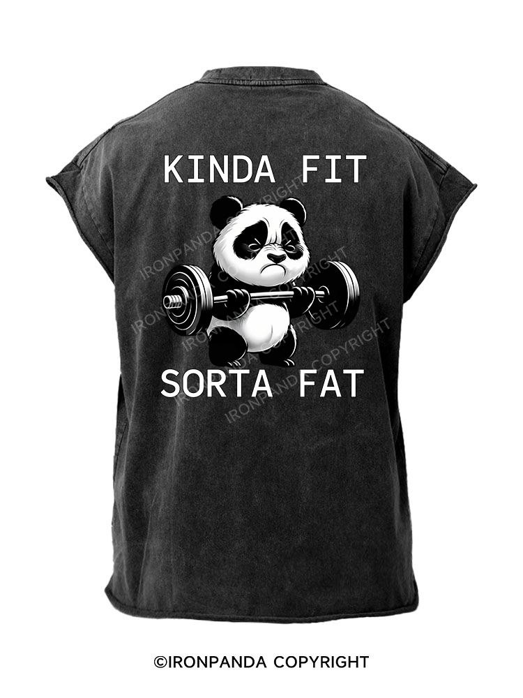Kinda Fit Sorta Fat  Back Printed Cut Off Tank