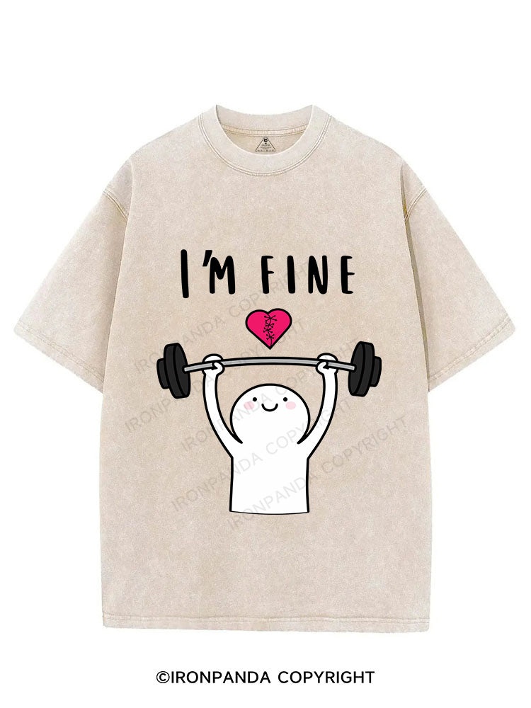 I'M FINE VINTAGE GYM SHIRT