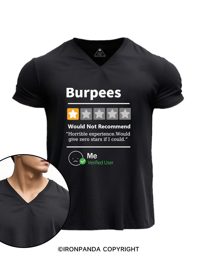 Burpees Review V-neck Gym Shirt