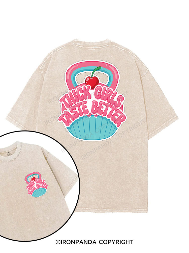 THICK GIRLS TASTE BETTER printed Gym Shirt