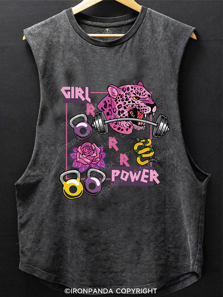 GIRL POWER SCOOP BOTTOM COTTON TANK