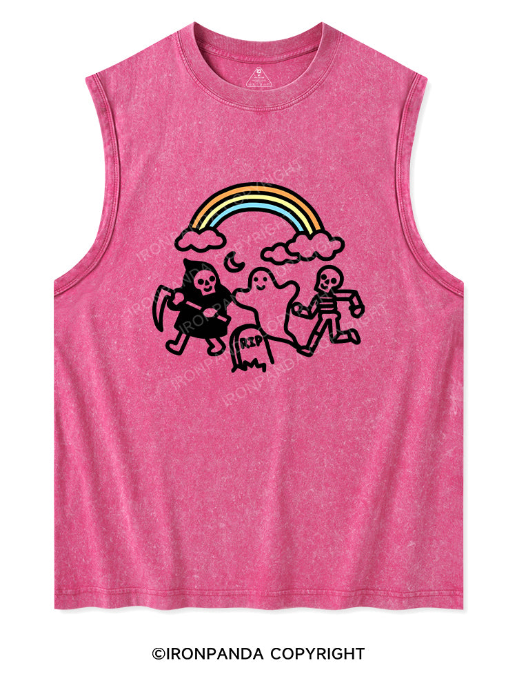 GHOSTLY GAINS RAINBOW REPS Washed Tank