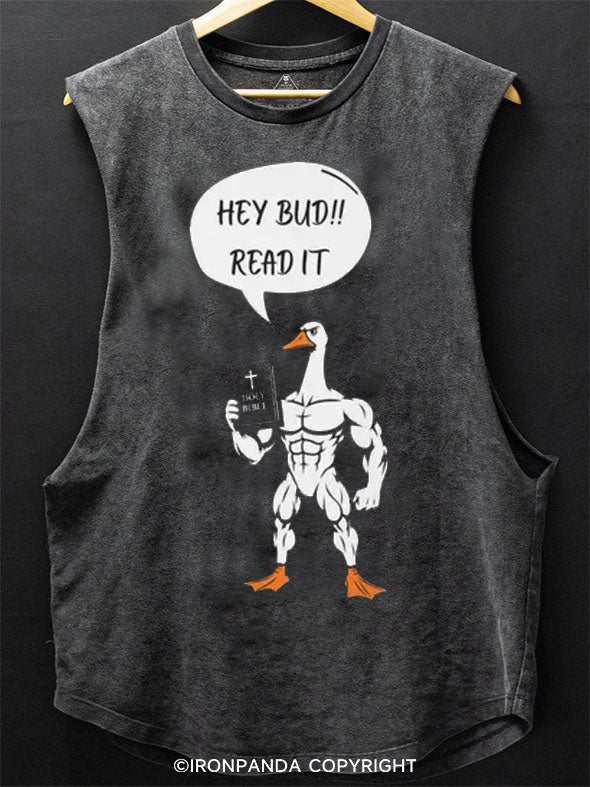 Hey Bud Read It Scoop Bottom Cotton Tank