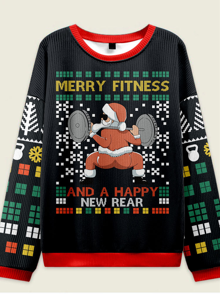 IRONPANDA MERRY FITNESS AND A HAPPY NEW REAR theme Ugly Sweater
