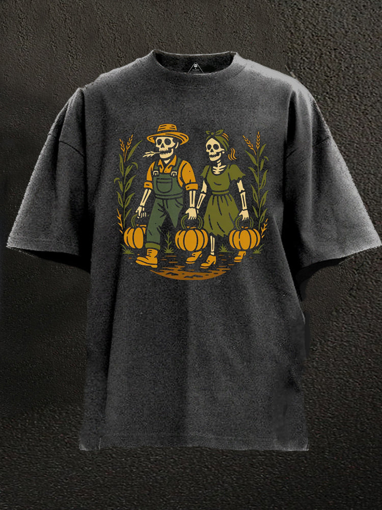 Skeleton Farmers Carry Washed Gym Shirt