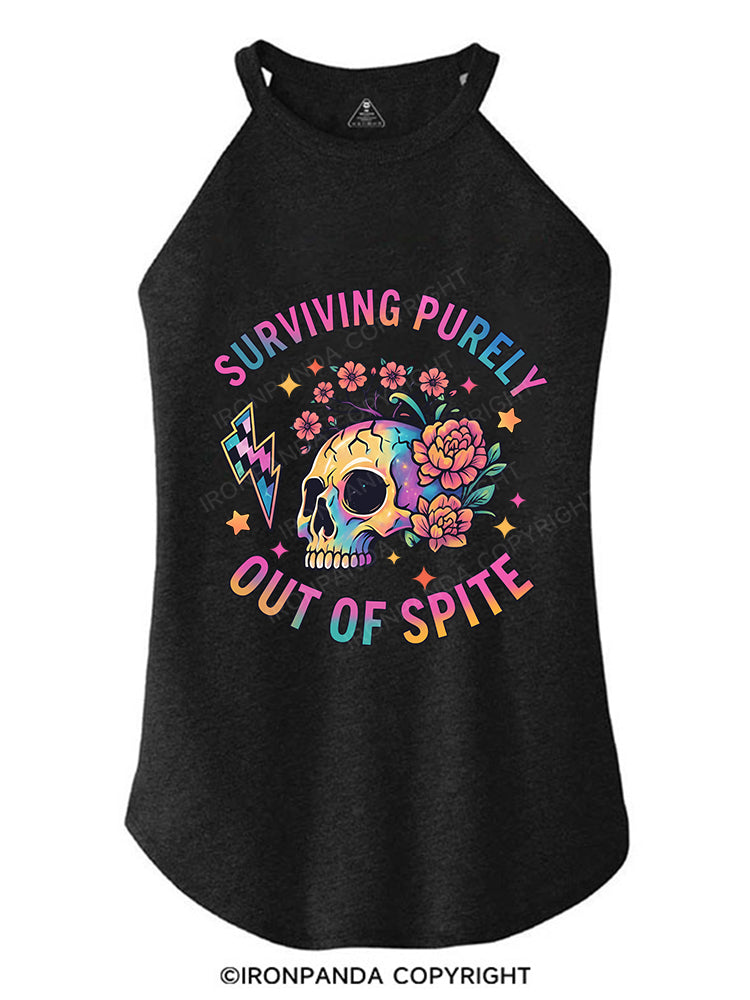 SURVIVING PURELY OUT OF SPITE TRI ROCKER COTTON TANK