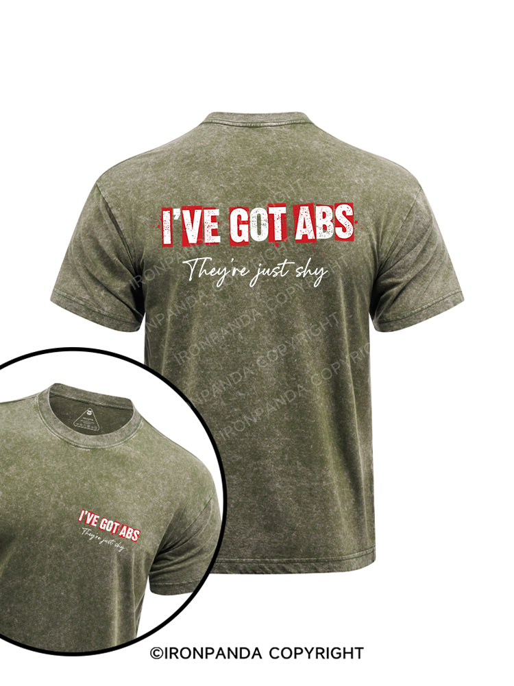 I've got abs They're just shy printed Washed Gym Shirt