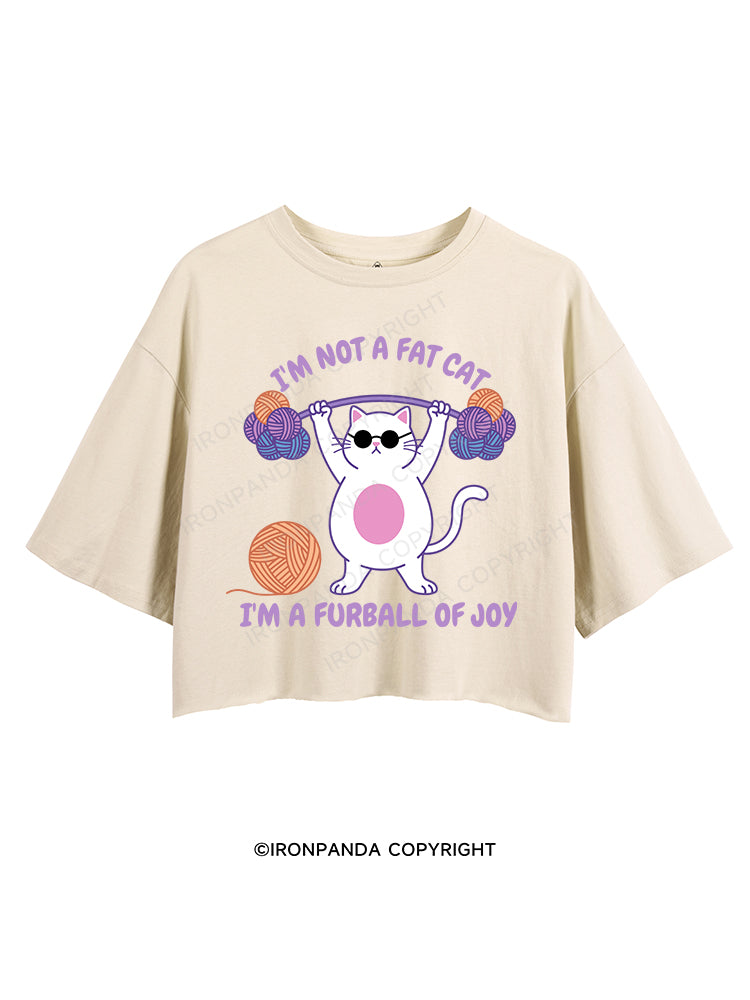 I'm not a fat cat, I'm a furball of joy CROP TOPS
