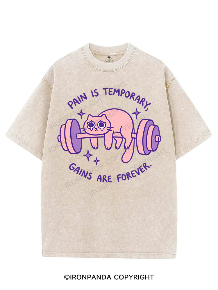 PAIN IS TEMPORARY,GAINS ARE FOREVER VINTAGE GYM SHIRT