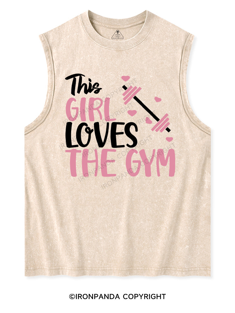 THIS GIRL LOVES THE GYM Washed Tank