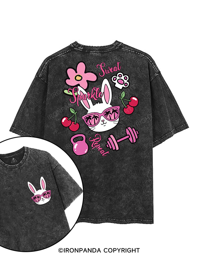 Sparkle,Sweat, Repeat printed Gym Shirt