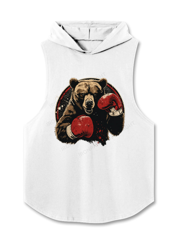Retro Boxing Bear Hooded Tank