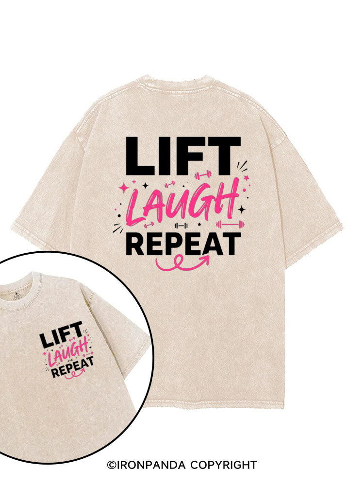 Lift Laugh Repeat printed Gym Shirt