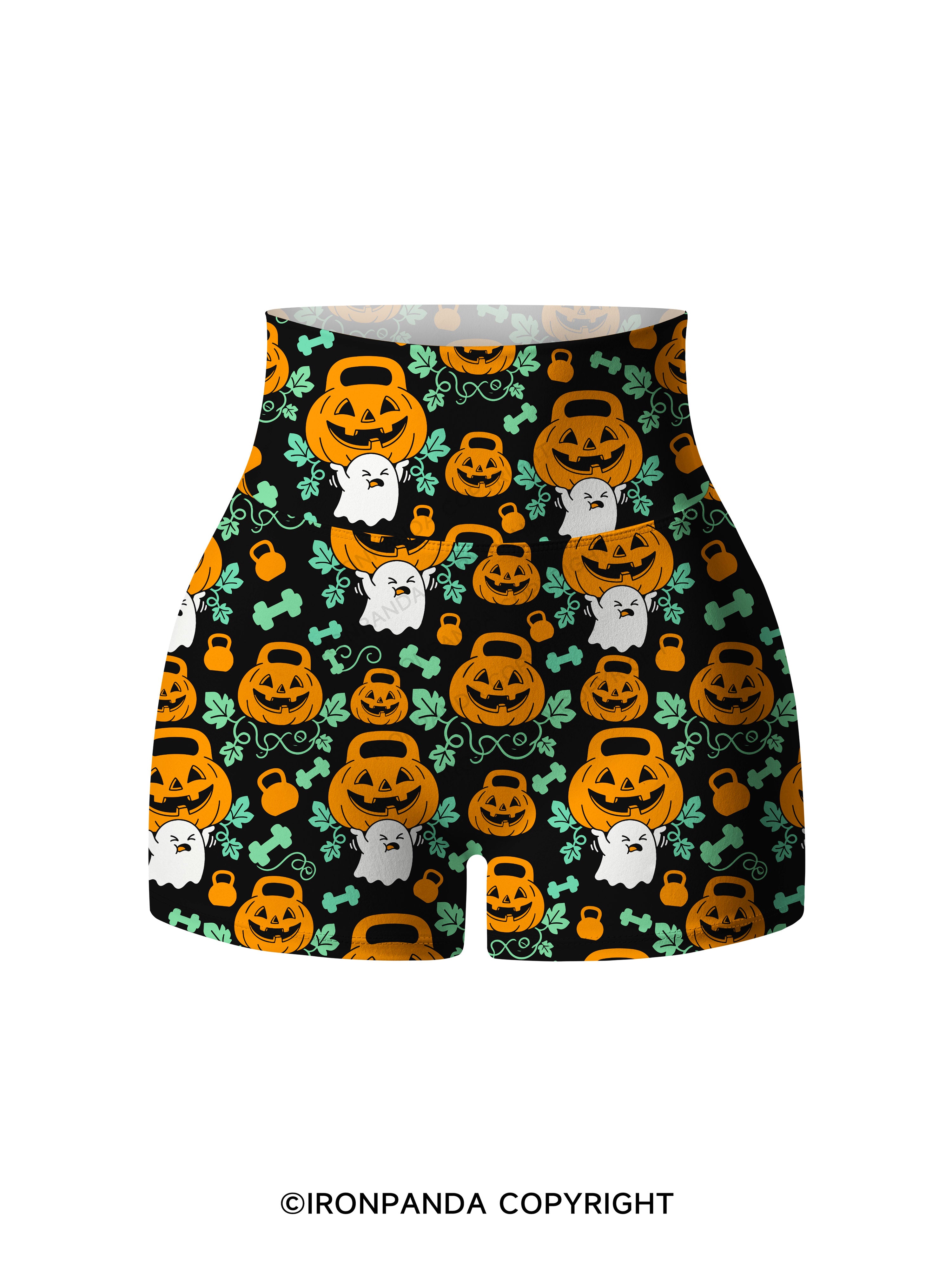 HEAVY SPOOKY Printed Yoga Shorts