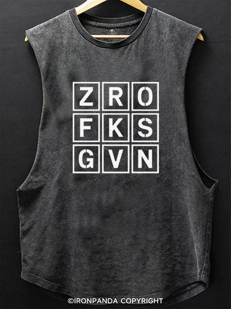 Zero Fucks Given Funny Scoop Bottom Cotton Tank