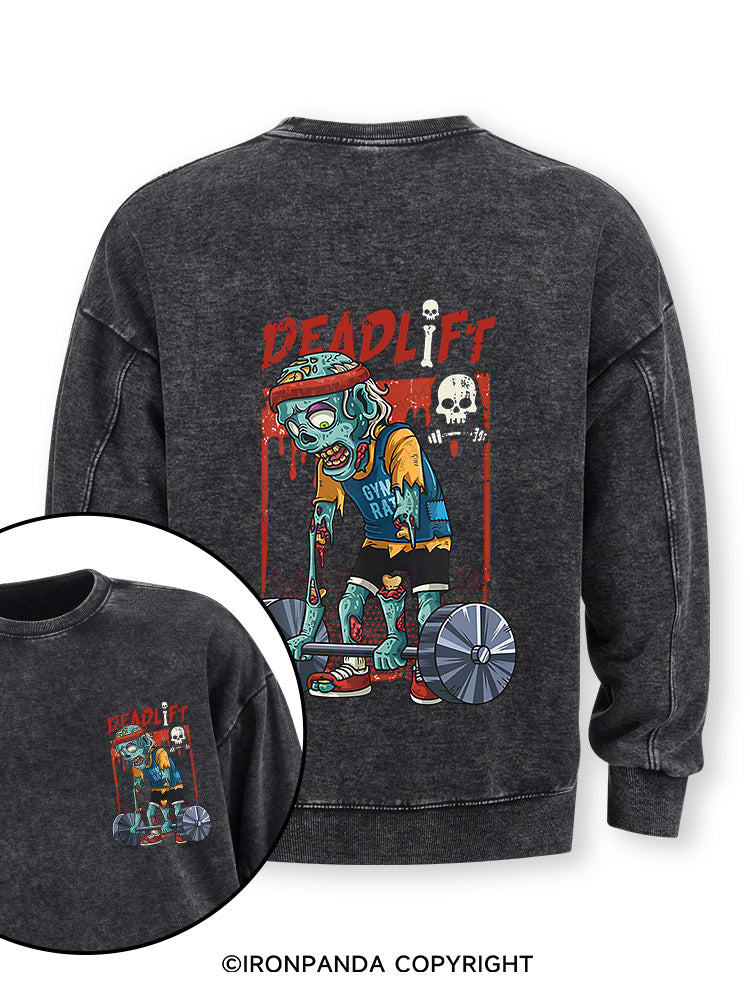 deadlift zombie Double-Sided Printed Washed Sweatshirt