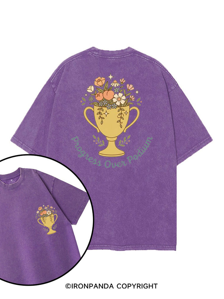 PROGRESS OVER PODIUM printed Gym Shirt