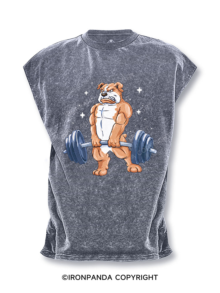 Bulldog Bodybuilder Barbell Cut Off Tank
