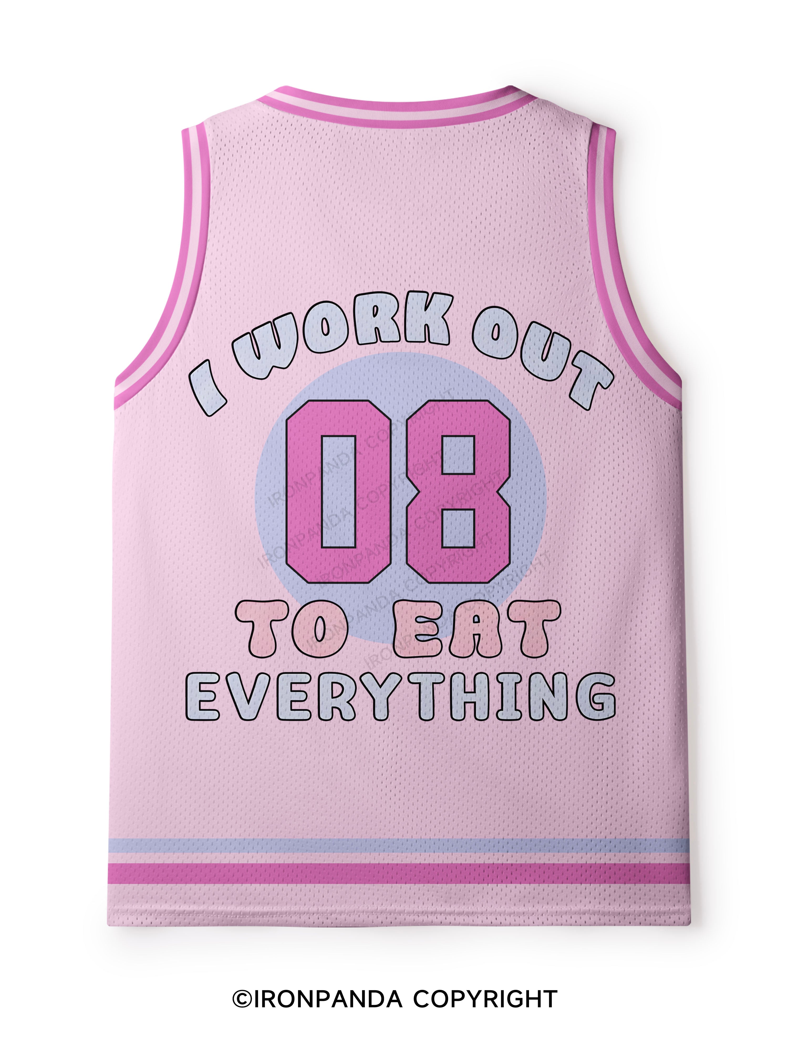 I WORK OUT TO EAT EVERYTHING CUTE CAT Mesh Tank Top