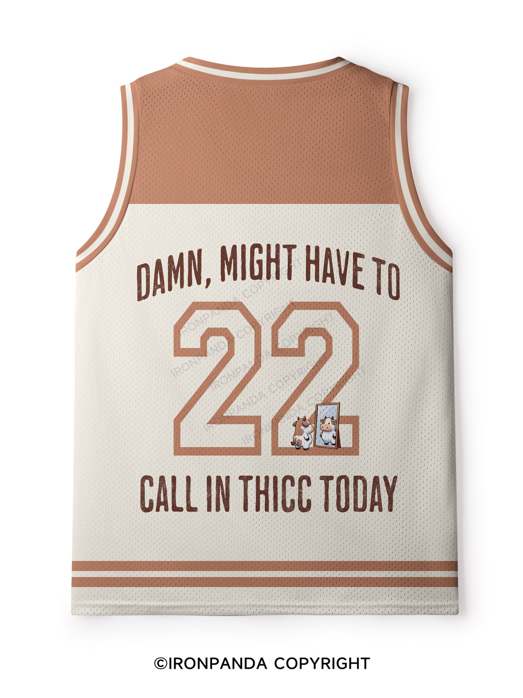 DAMN, MIGHT HAVE TO CALL IN THICC TODAY COW Mesh Tank Top