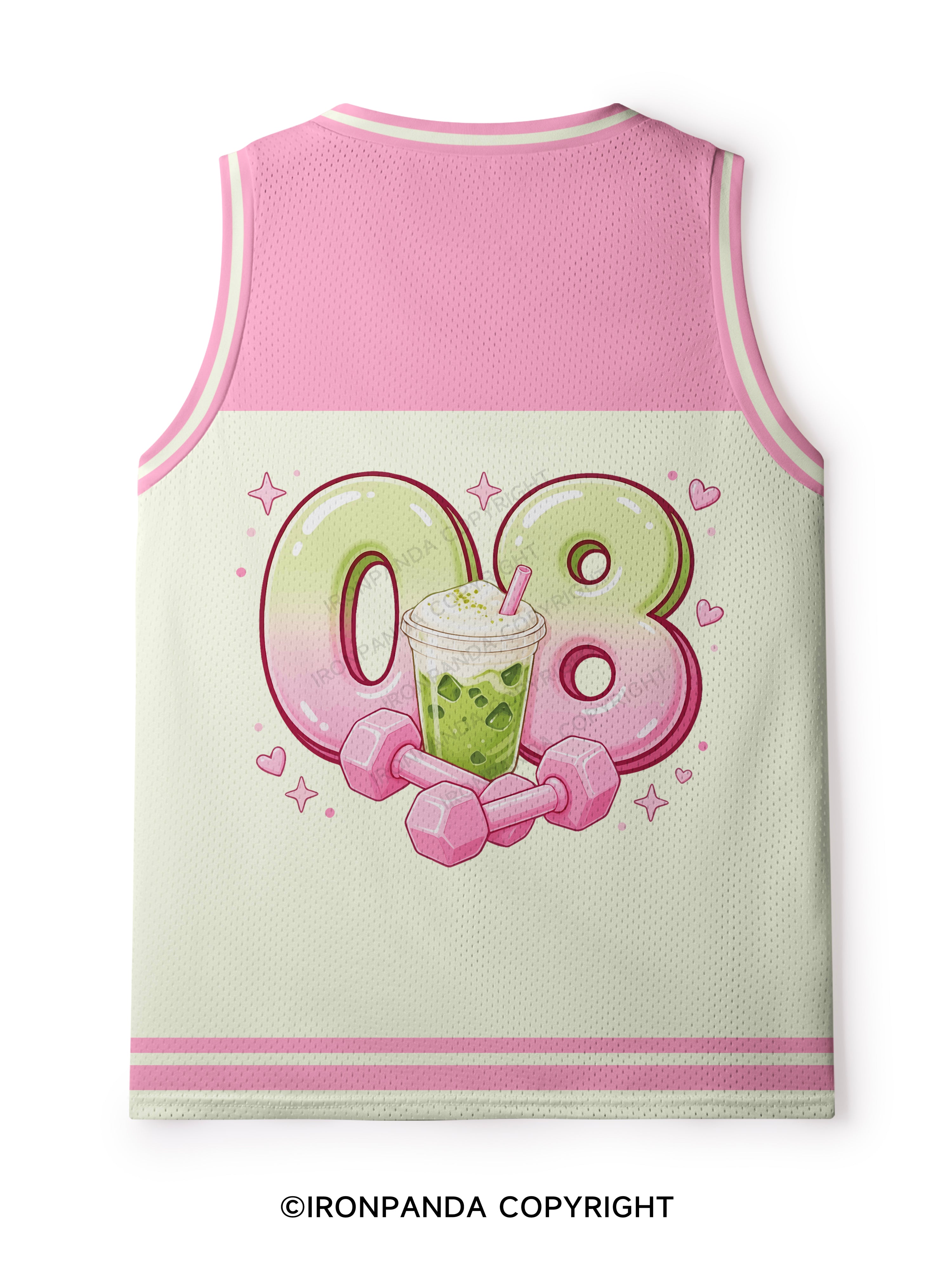 MATCHA & DUMBBELLS MATCHA GYM LOVER Mesh Tank Top