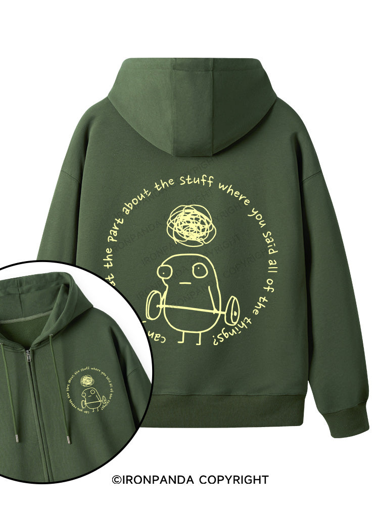 Can you repeat the part about the stuff where you said all of the things? Double-Sided Printed Fleece Zip Up Hoodie