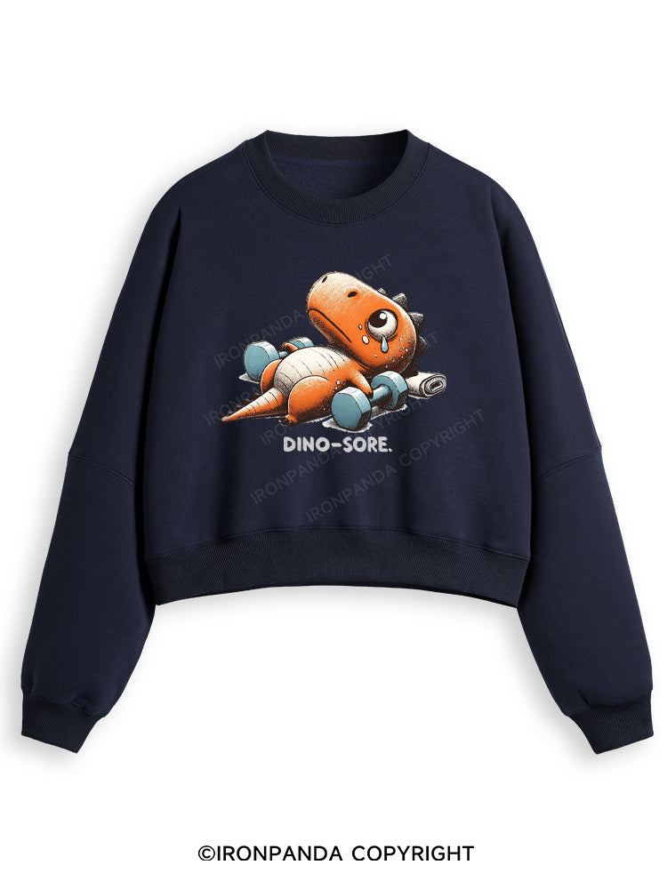 DINO-SORE AFTER WORKOUT Fleece Crop Sweatshirt
