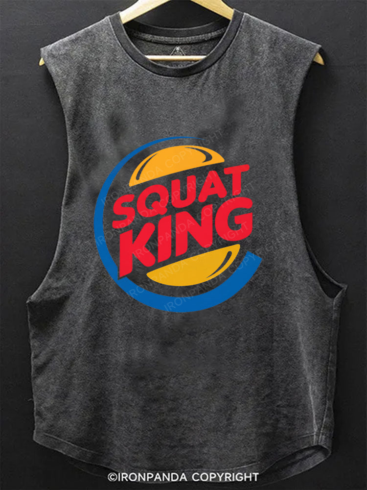 Squat King Fitness Humor Scoop Bottom Cotton Tank