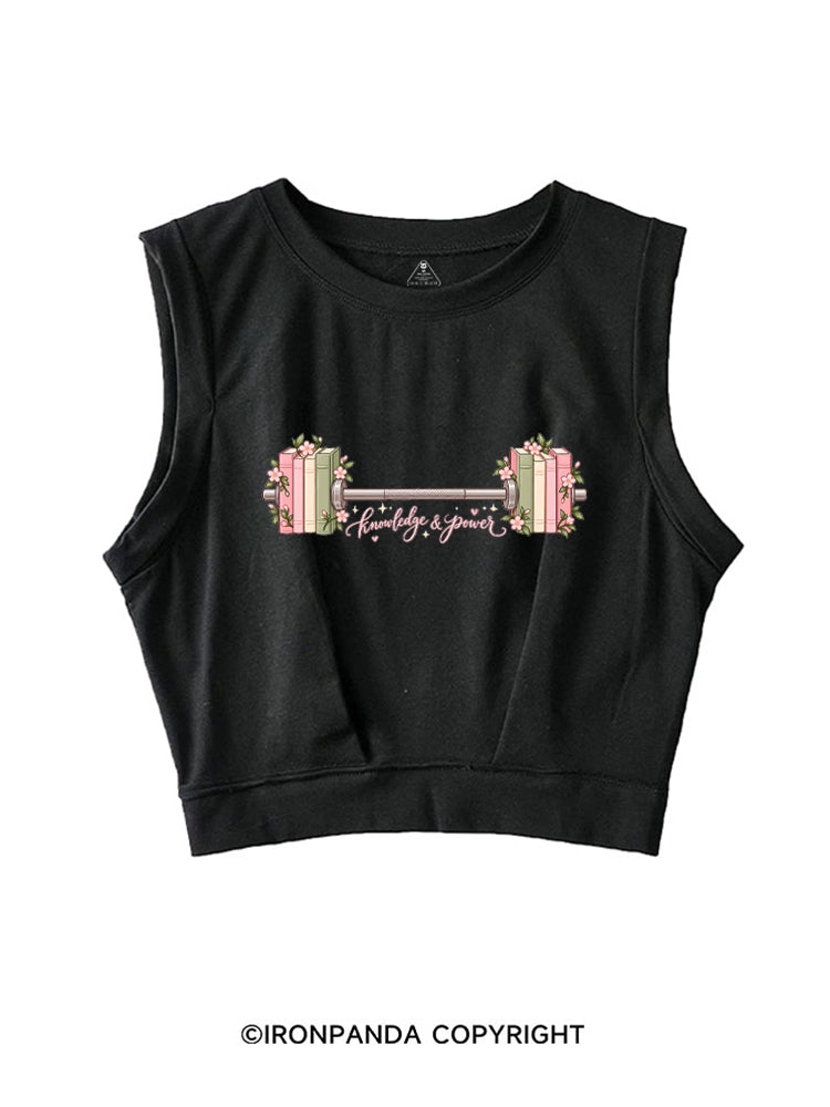 KNOWLEDGE AND POWER SLEEVELESS CROP TOPS