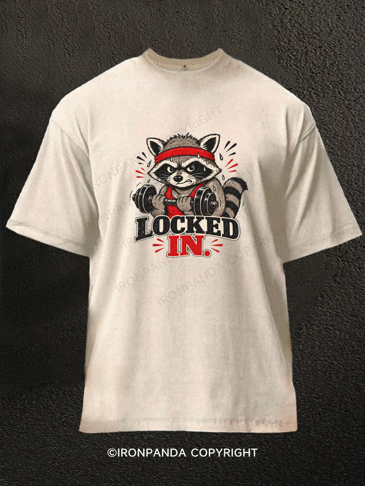 LOCKED IN Raccoon Washed Gym Shirt