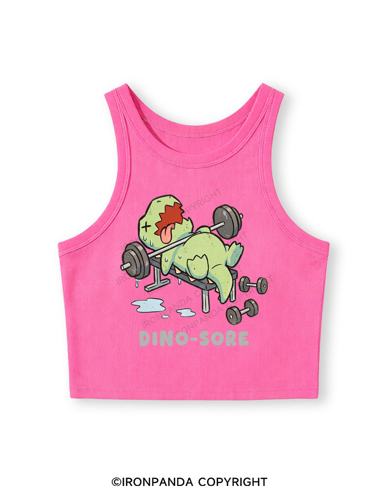 DINO-SORE FUNNY Fitted Crop Tank Top