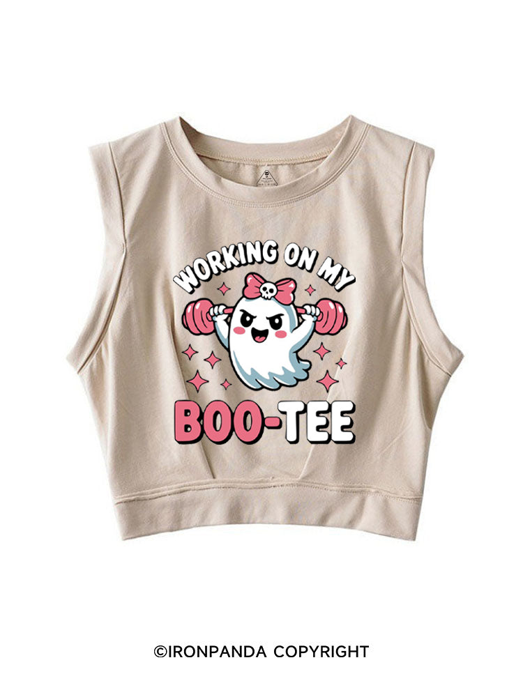 WORKING ON MY BOO-TEE CUTE GHOST SLEEVELESS CROP TOPS