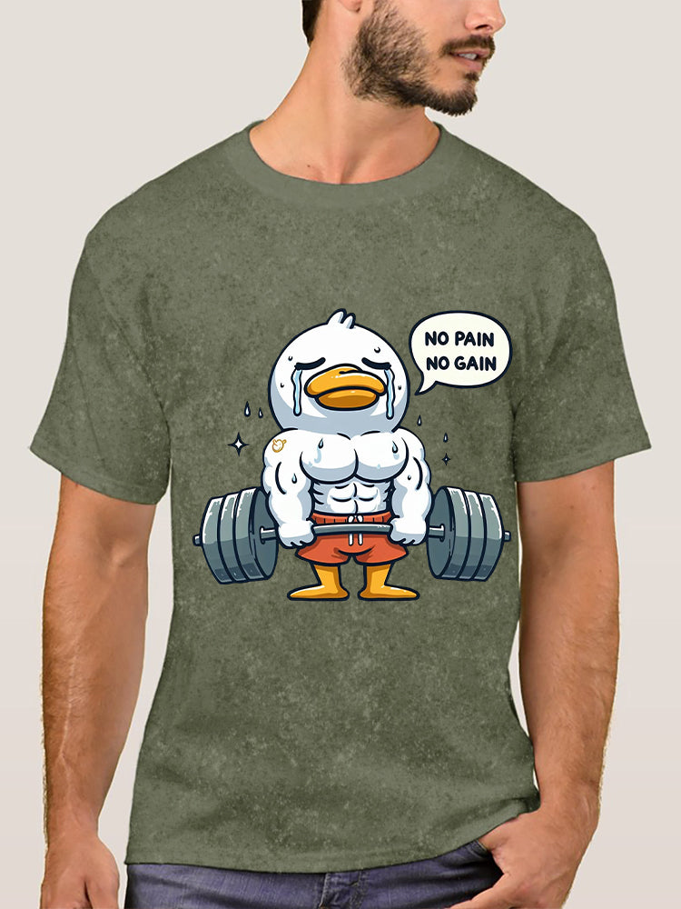 No Pain No Gain Duck Washed Gym Shirt