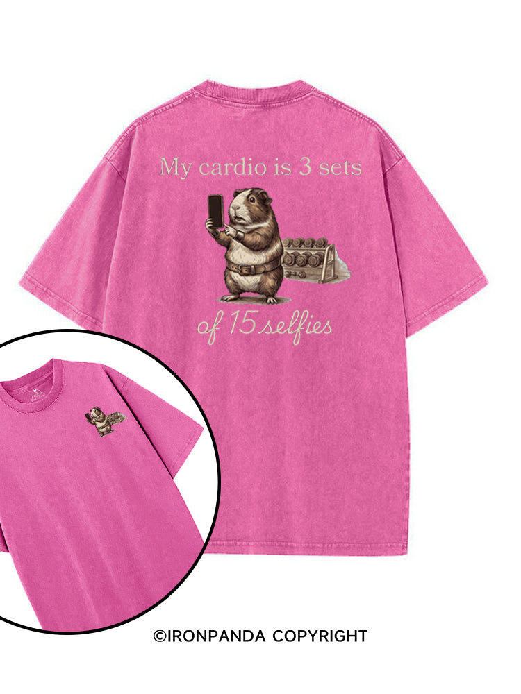 MY CARDIO IS 3 SETS OF 15 SELFIES GUINEA PIG printed Gym Shirt