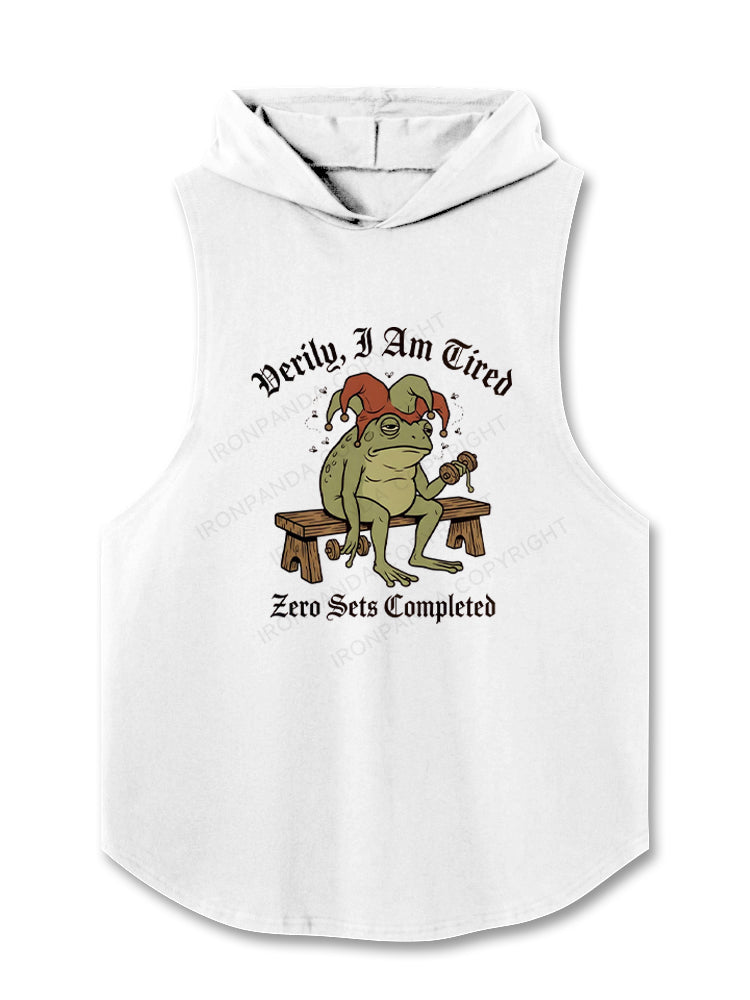 Medieval Frog Verily, I Am Tired Hooded Tank