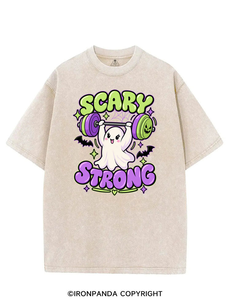 SCARY STRONG HALLOWEEN GHOST VINTAGE GYM SHIRT